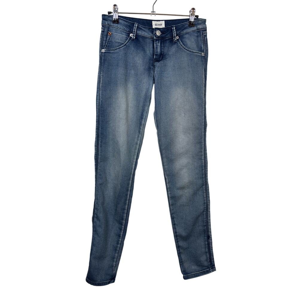 Hudson Skinny Jeggings Jeans Girls 16 Blue Knit Denim Stretch Flap Pockets